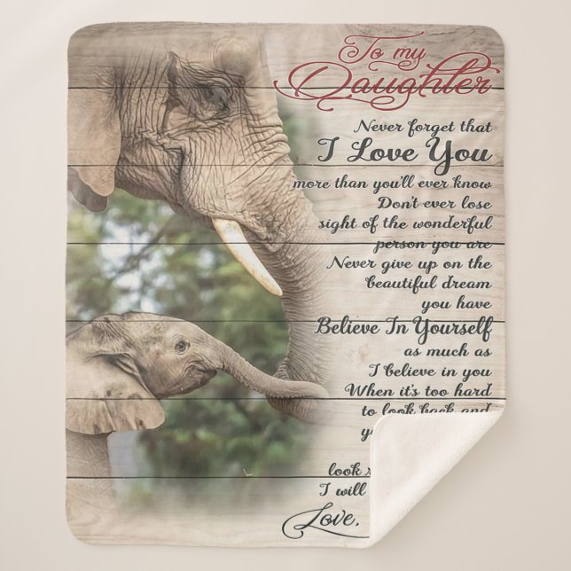 Mum To My Daughter Letter, Girl Birthday Gift Sherpa Blanket (Front)