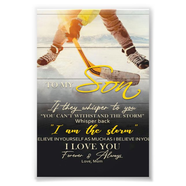 Mum To my Son Gift, Son Birthday Gift Idea Photo Print (Front)