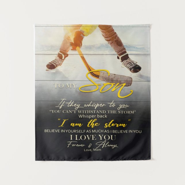 Mum To my Son Gift, Son Birthday Gift Idea Tapestry (Front)