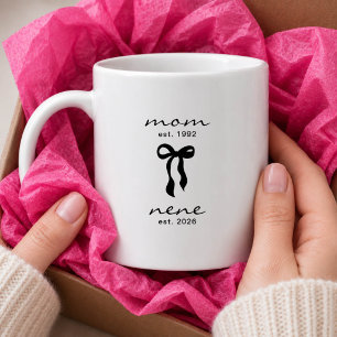 Mum to Nene Mug Pink Bow Stripes