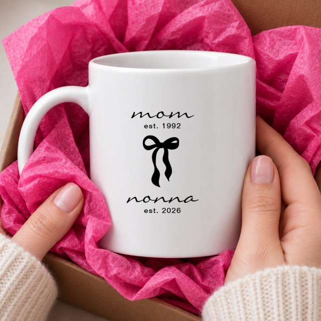 Mum to Nonna Est Mug with Bow (Creator Uploaded)