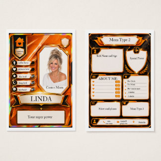 Mum Trading Card in Burnt Blazing Orange