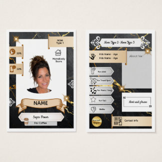 Mum Trading Card in Classic Black and Gold Luxe