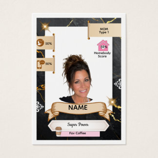 Mum Trading Card in Classic Black, Gold and Pink