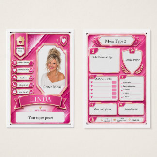 Mum Trading Card in Pretty Pink Blaze