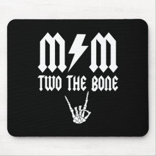 Mum Two The Bone Skeleton Hand Family Birthday Boy Mouse Pad