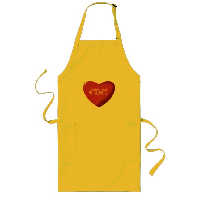 Mum Typography Design, Cute Mother Quote Text Art, Long Apron (Front)