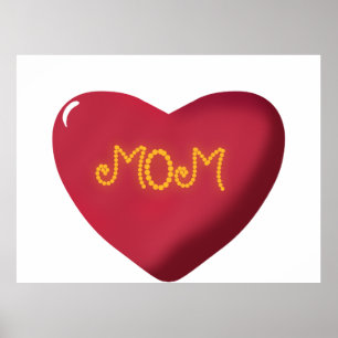 Mum Typography Design, Cute Mother Quote Text Art, Poster