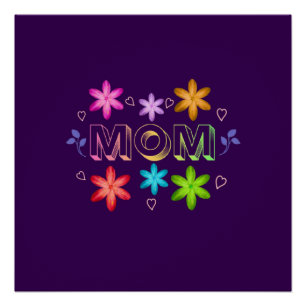 Mum Typography Design, Cute Mother Quote Text Art, Poster