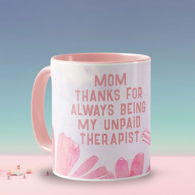Mum Unpaid Therapist Funny Floral Mother's Day Mug (Creator Uploaded)