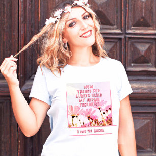 Mum Unpaid Therapist Funny Floral Mother's Day T-Shirt