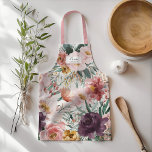 mum watercolor floral pink girly elegant editable apron<br><div class="desc">Modern watercolor floral script elegant editable name apron pink girly design. On trend floral,  foliage beautiful botanical design. Part of a modern collection. perfect mothers day gift for a special mum</div>