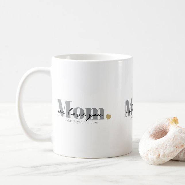 Mum We Love You Black Script Coffee Mug (With Donut)