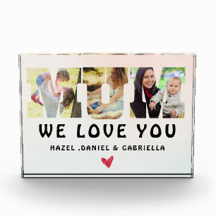 Mum We Love You Custom Mothers Day Photo Collage Block