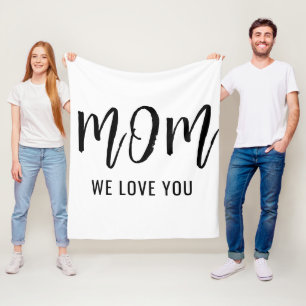 Mum We Love You Custom Mothers Day Photo Fleece Blanket