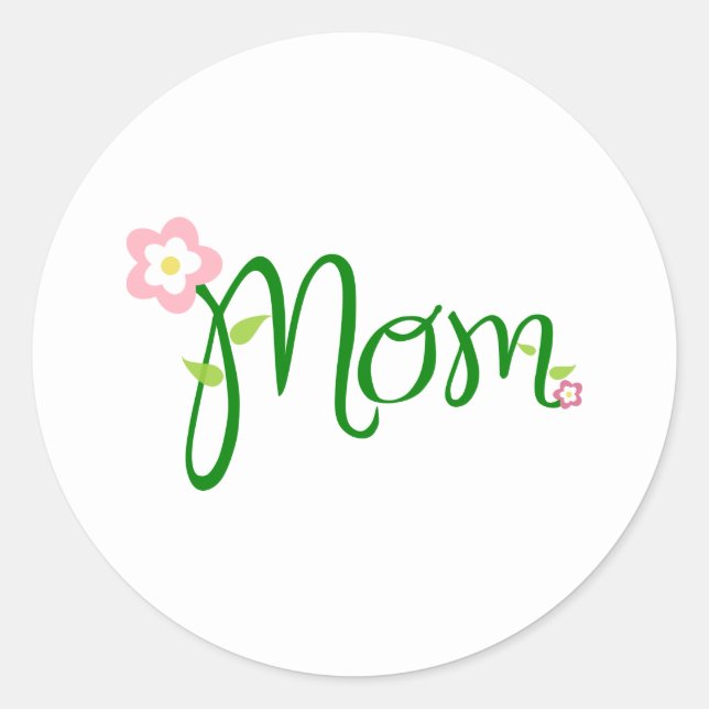 Mum White Classic Round Sticker (Front)
