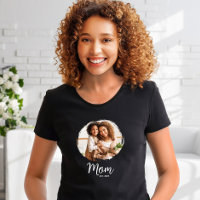 Mum White Script Established Date Photo Modern