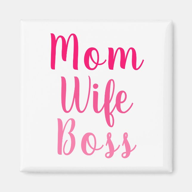 Mum wife boss gradient pink custom script cute magnet (Front)