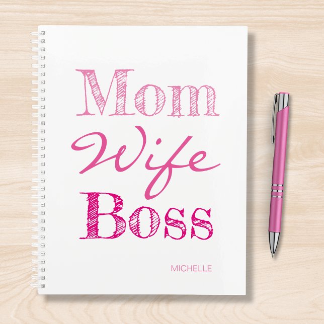 Mum Wife Boss Typography Add Your Name Planner (Creator Uploaded)