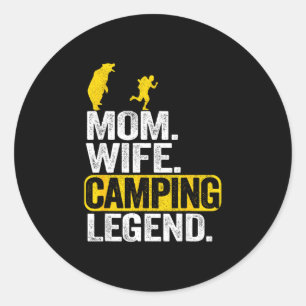 Mum wife camping legend rv camper outdoor women classic round sticker