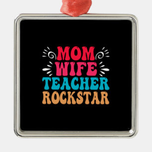 Mum Wife Teacher Rockstar Metal Tree Decoration