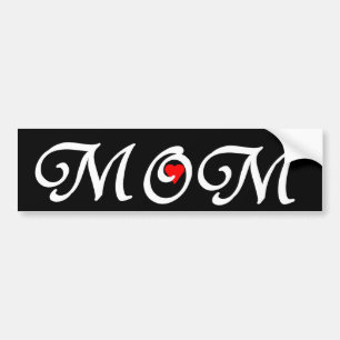 Mum with a red heart bumper sticker