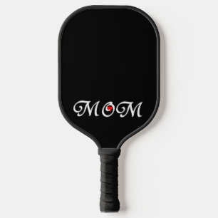 Mum with a Red Heart Pickleball Paddle