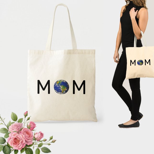Mum with Earth Planet Tote Bag (Creator Uploaded)
