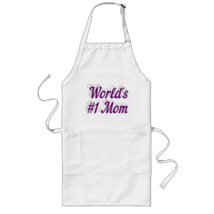 Mum with purple text long apron