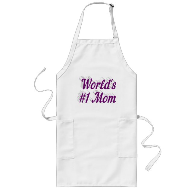 Mum with purple text long apron (Front)