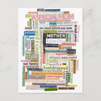 Mum Word Collage Postcard
