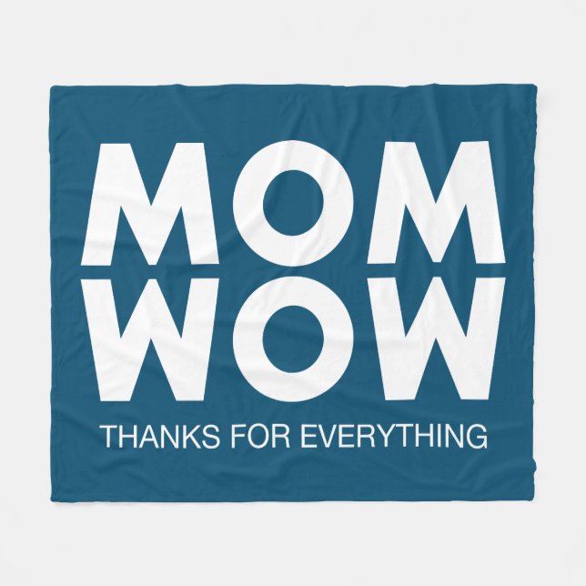 Mum, Wow! Fleece Blanket (Front (Horizontal))