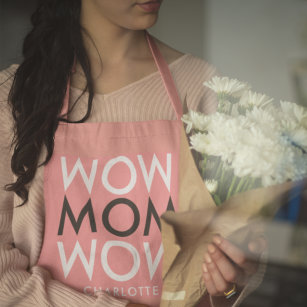 Mum Wow   Modern Pink Super Cute Mother's Apron