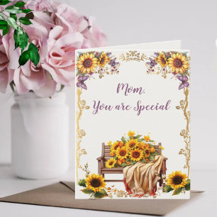 Mum, You are Special - Bench with Sunflowers Card