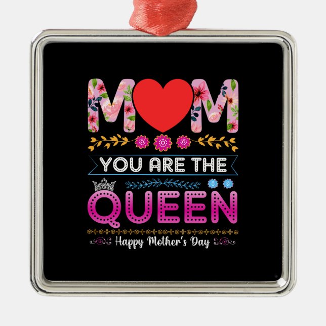 Mum You Are The Queen Metal Tree Decoration (Front)
