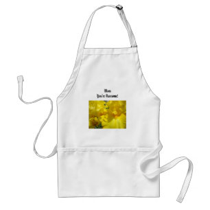Mum You're Awesome! apron gifts Yellow Irises