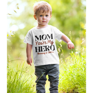 Mum You're My Hero Personalised 1st Mother's Day  Baby T-Shirt
