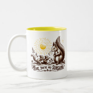 Mum, you're my sunshine Squirrel Family Two-Tone Coffee Mug