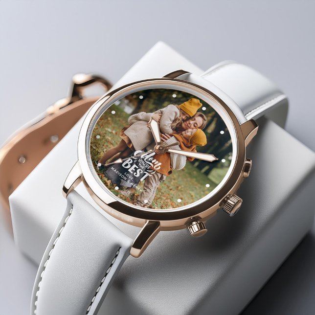 "Mum You're The Best" Personalised Photo Watch (Inspiration mockup (not actual product))