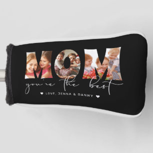 Mum You're the Best Quote Black Photo Collage Golf Head Cover