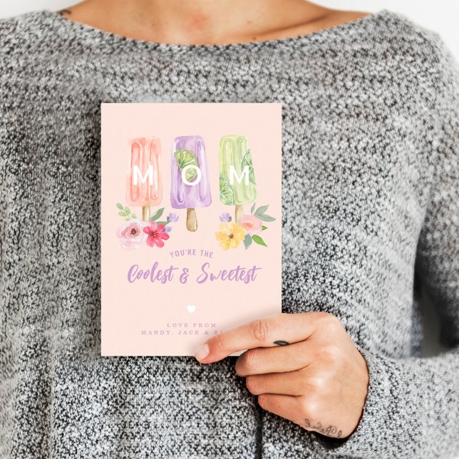 Mum You're the Coolest & Sweetest | Ice Pop floral Card (Creator Uploaded)