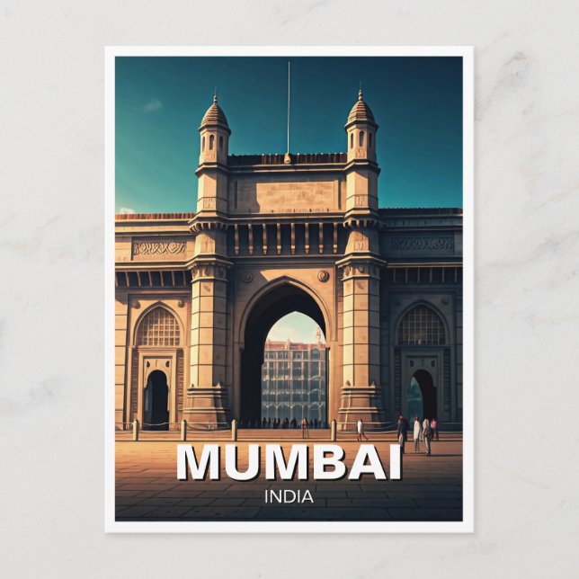 Mumbai Gateway of India Travel Souvenir Postcard (Front)