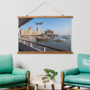 Mumbai Harbour Hanging Wall Scroll  36"x26"  Tapestry
