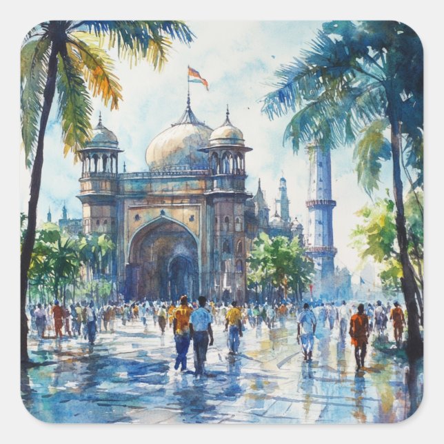 Mumbai in India Square Sticker (Front)