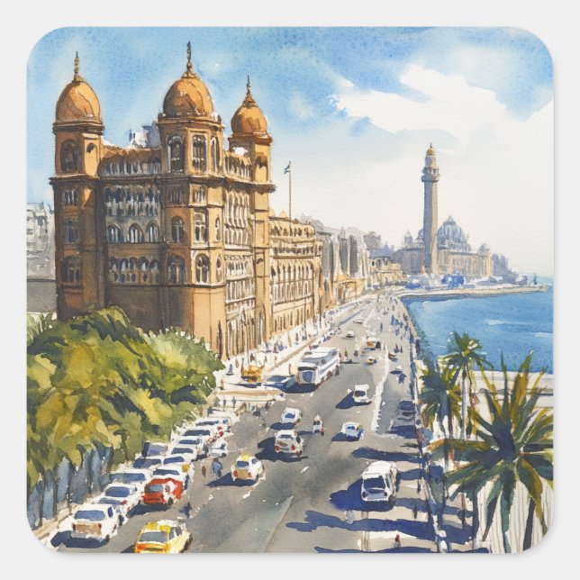 Mumbai in India Square Sticker (Front)