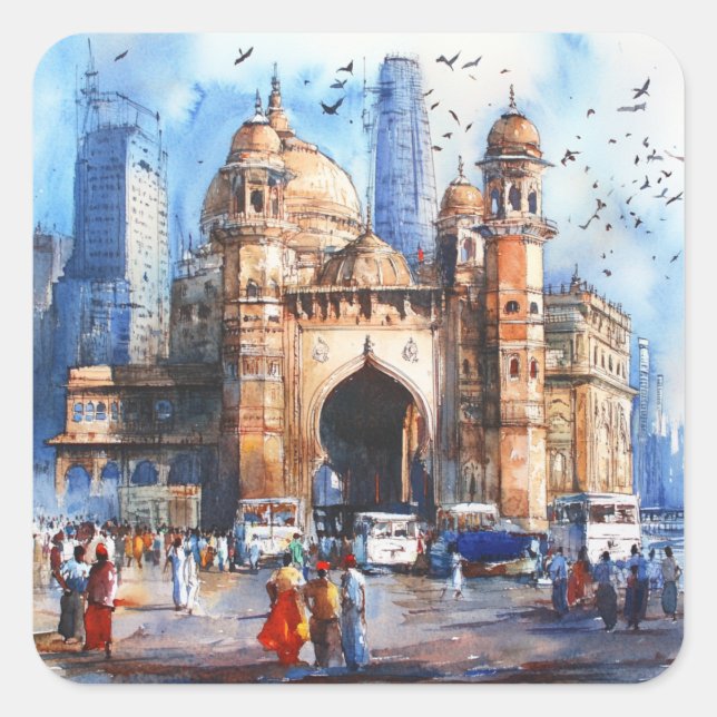 Mumbai in India Square Sticker (Front)