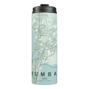 Mumbai India City Map Minimal Design Coffee Thermal Tumbler