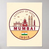 Mumbai India City Skyline Emblem