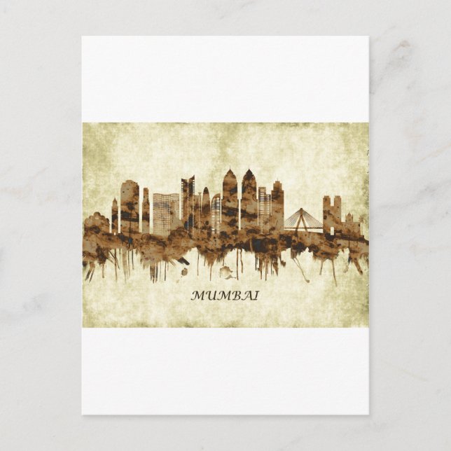 Mumbai India Cityscape Holiday Postcard (Front)