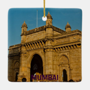 Mumbai India Custom Square Christmas Ornament